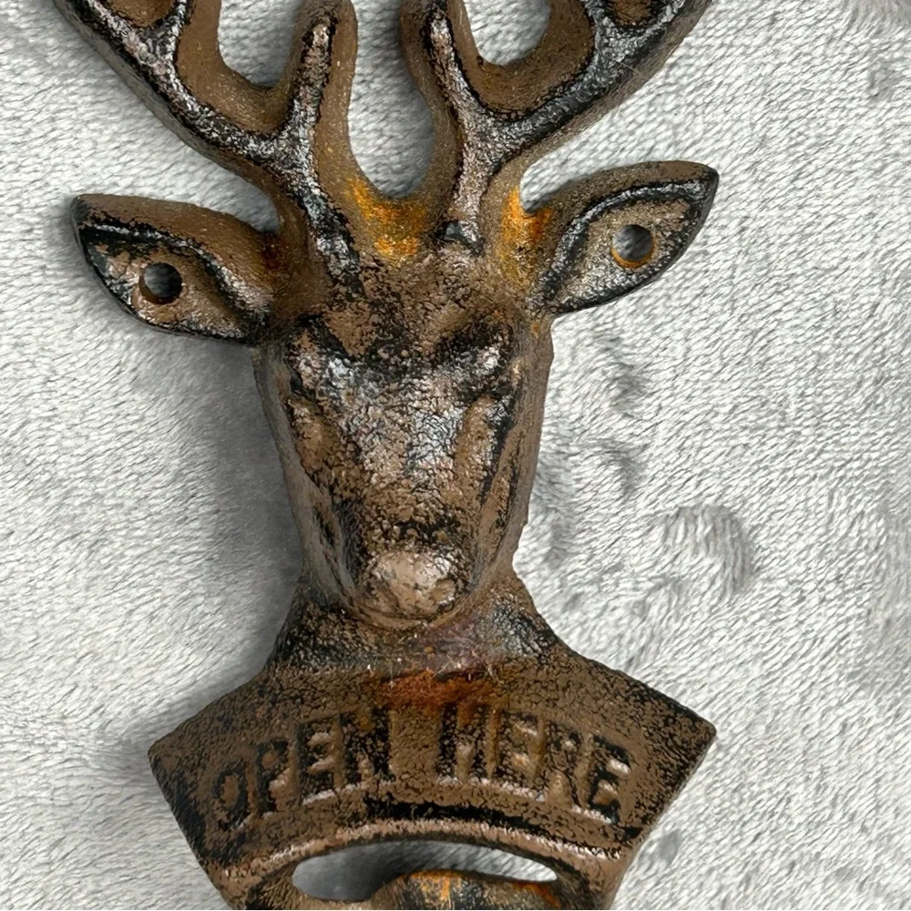 Cast Iron Deer Bottle Opener Gift For Deer Hunters Man Cave Beer Enthusiast Gift